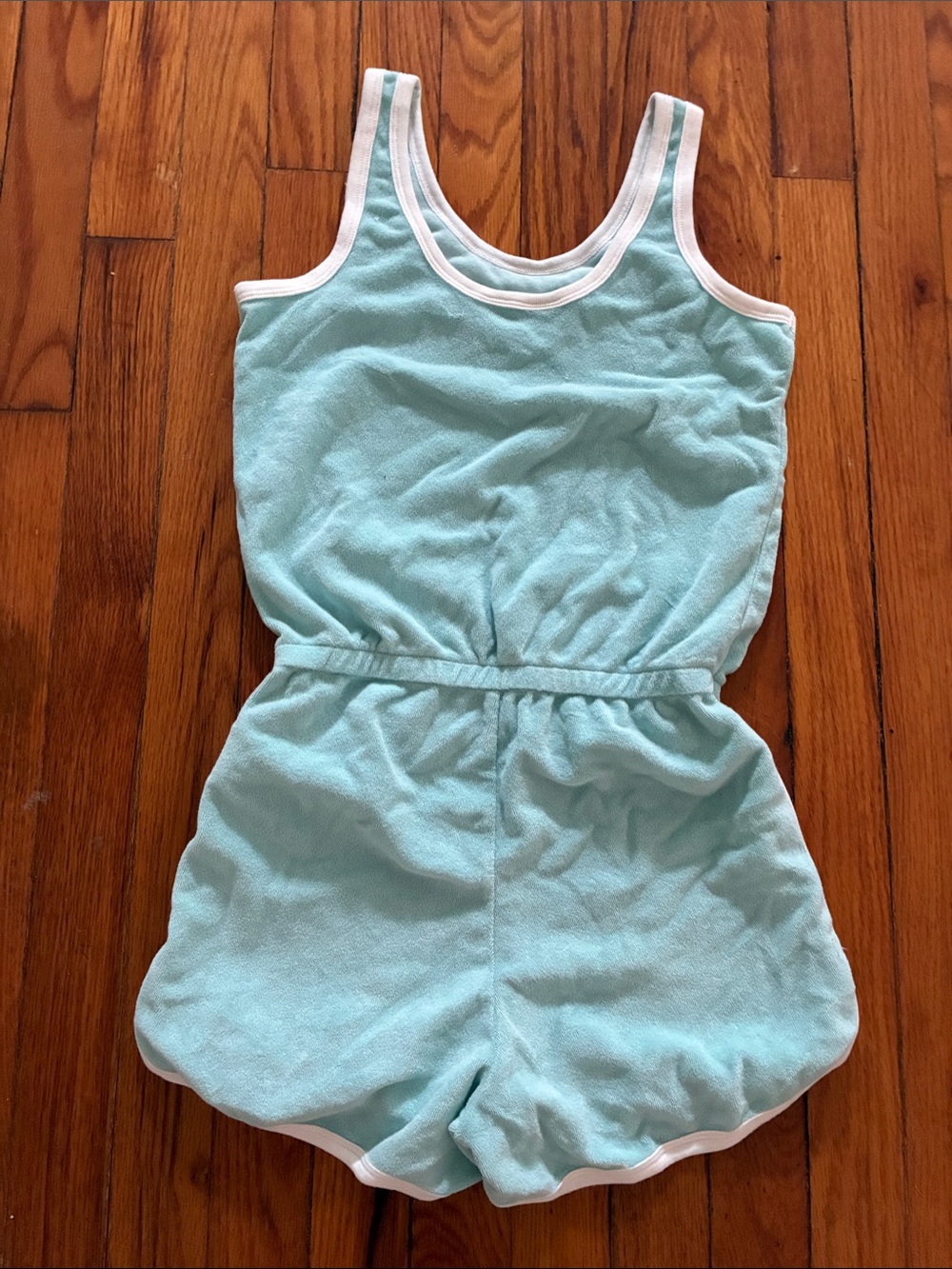 GAP Light Aqua and White Tank Romper One-Piece